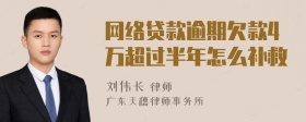 网络贷款逾期欠款4万超过半年怎么补救