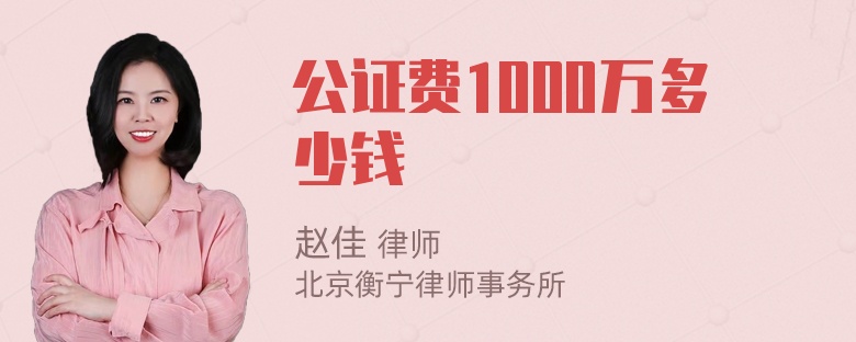 公证费1000万多少钱