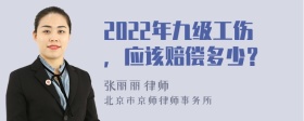 2022年九级工伤，应该赔偿多少？