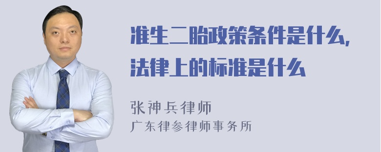 准生二胎政策条件是什么，法律上的标准是什么