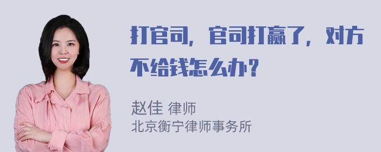 打官司，官司打赢了，对方不给钱怎么办？