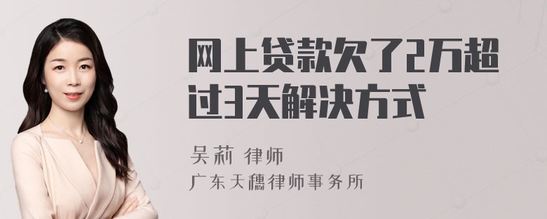 网上贷款欠了2万超过3天解决方式