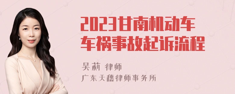 2023甘南机动车车祸事故起诉流程