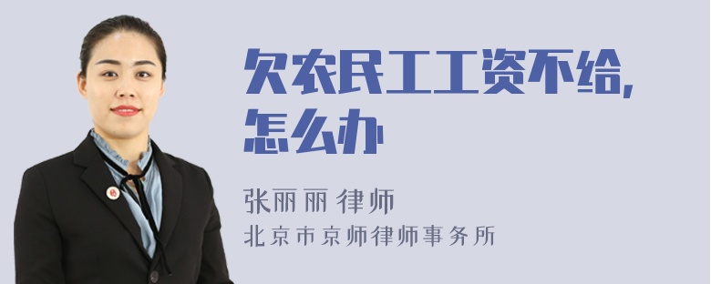 欠农民工工资不给，怎么办
