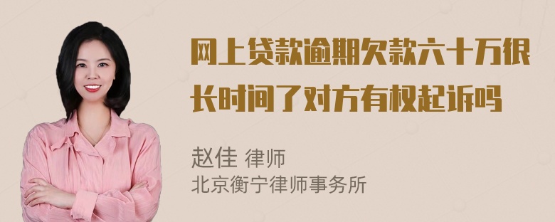 网上贷款逾期欠款六十万很长时间了对方有权起诉吗