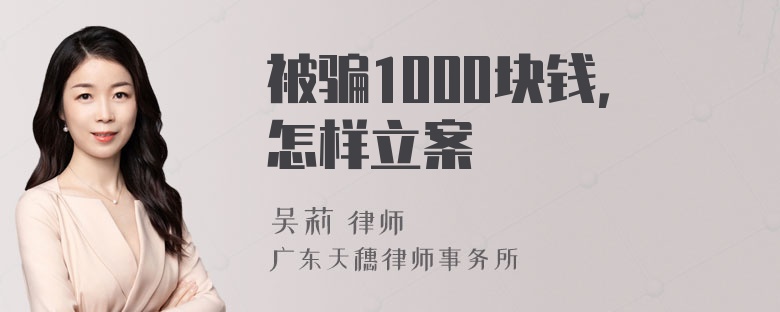 被骗1000块钱，怎样立案