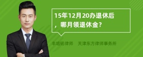 15年12月20办退休后，哪月领退休金？