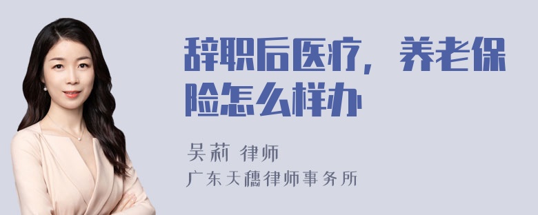 辞职后医疗，养老保险怎么样办