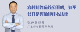 农村财务应该公开吗，如不公开是否触犯什么法律