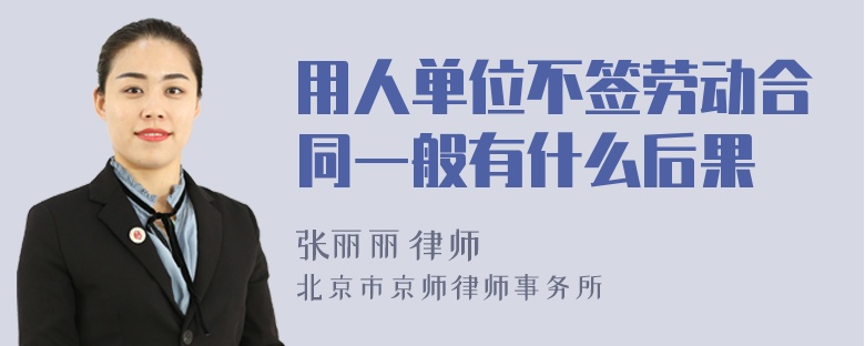 用人单位不签劳动合同一般有什么后果