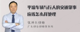 平凉车辆与行人的交通肇事应该怎么样处理