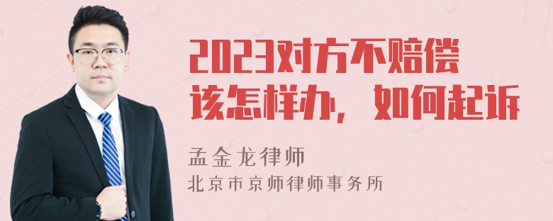 2023对方不赔偿该怎样办，如何起诉