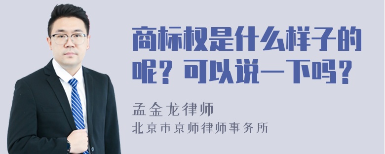 商标权是什么样子的呢？可以说一下吗？