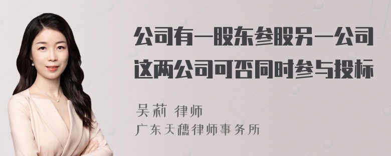 公司有一股东参股另一公司这两公司可否同时参与投标