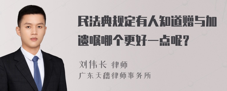 民法典规定有人知道赠与加遗嘱哪个更好一点呢？