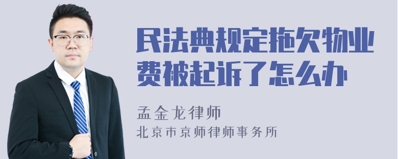 民法典规定拖欠物业费被起诉了怎么办