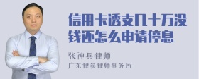 信用卡透支几十万没钱还怎么申请停息