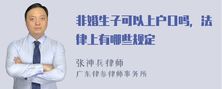 非婚生子可以上户口吗，法律上有哪些规定