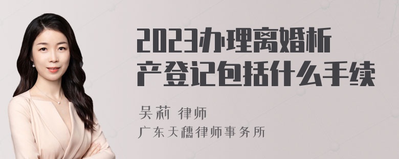 2023办理离婚析产登记包括什么手续