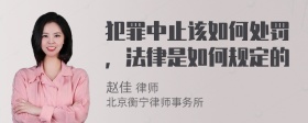 犯罪中止该如何处罚，法律是如何规定的