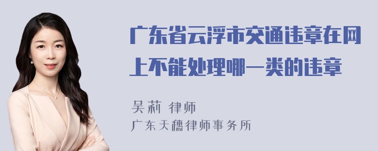 广东省云浮市交通违章在网上不能处理哪一类的违章