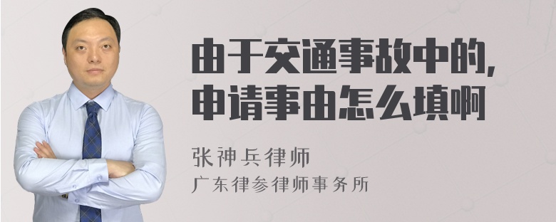 由于交通事故中的，申请事由怎么填啊