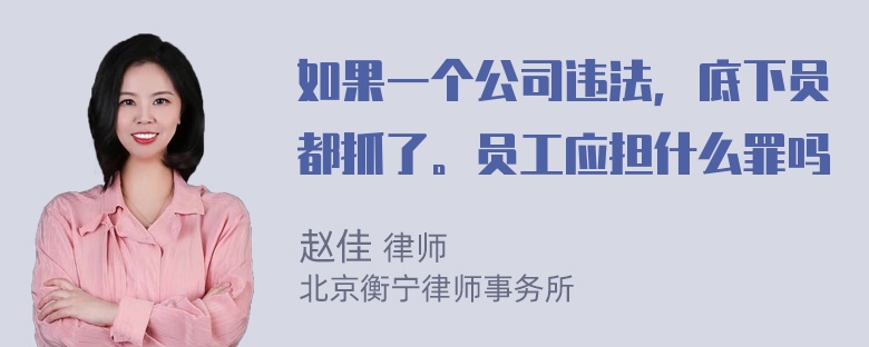 如果一个公司违法，底下员都抓了。员工应担什么罪吗