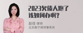 2023欠债人跑了该如何办啊？