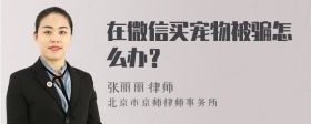 在微信买宠物被骗怎么办？