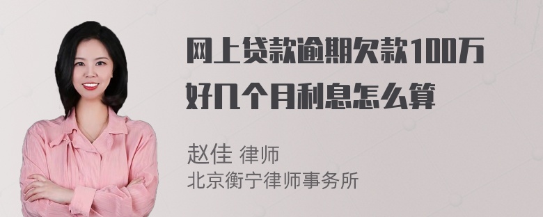 网上贷款逾期欠款100万好几个月利息怎么算