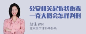 公安机关起诉我贩毒一克大概会怎样判刑