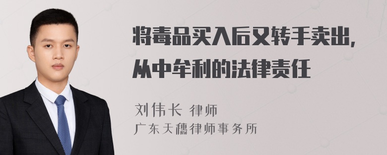 将毒品买入后又转手卖出，从中牟利的法律责任