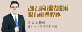 2023离婚法院诉讼有哪些程序
