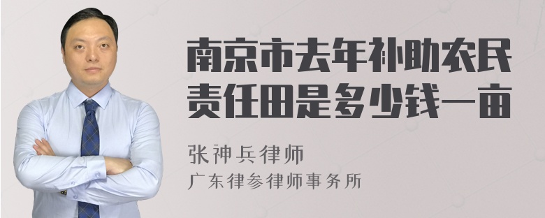 南京市去年补助农民责任田是多少钱一亩