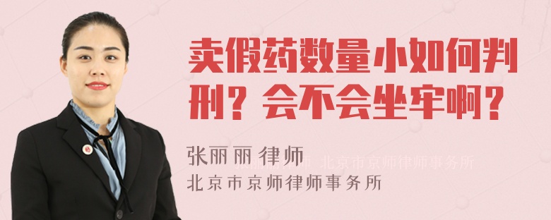 卖假药数量小如何判刑？会不会坐牢啊？