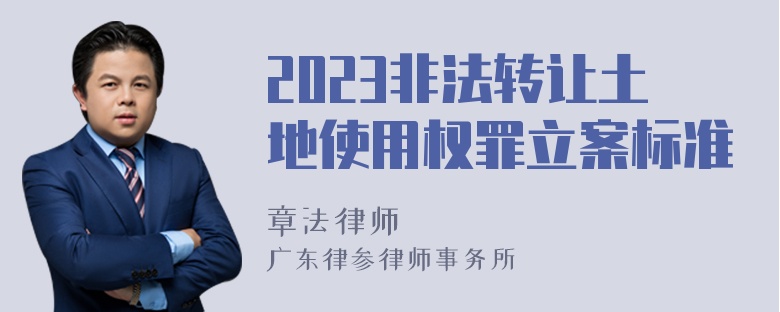 2023非法转让土地使用权罪立案标准