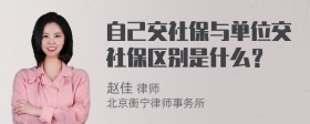 自己交社保与单位交社保区别是什么？