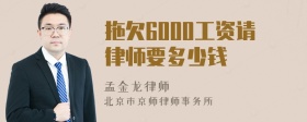 拖欠6000工资请律师要多少钱