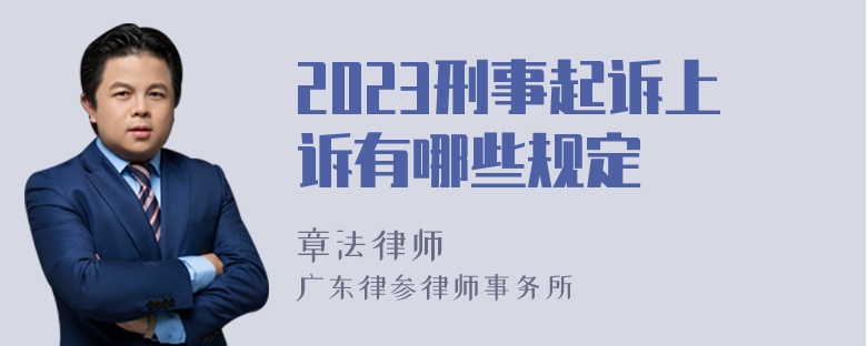 2023刑事起诉上诉有哪些规定