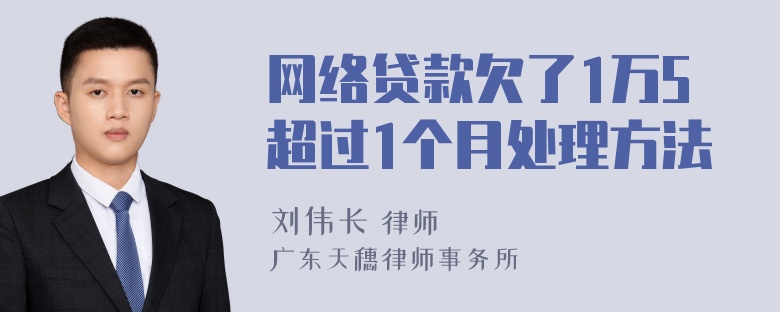 网络贷款欠了1万5超过1个月处理方法