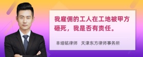 我雇佣的工人在工地被甲方砸死，我是否有责任。