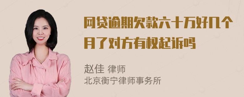 网贷逾期欠款六十万好几个月了对方有权起诉吗