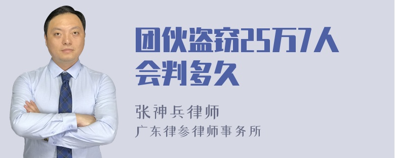 团伙盗窃25万7人会判多久