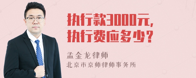 执行款3000元，执行费应多少？