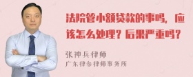 法院管小额贷款的事吗，应该怎么处理？后果严重吗？