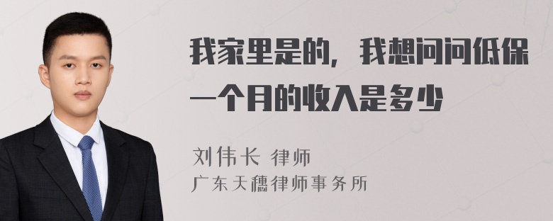 我家里是的，我想问问低保一个月的收入是多少