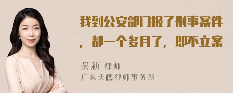 我到公安部门报了刑事案件，都一个多月了，即不立案