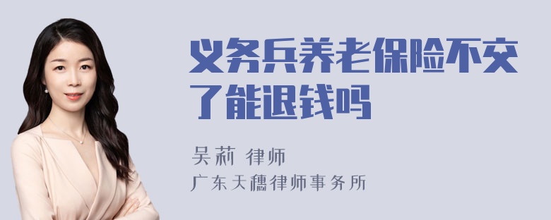 义务兵养老保险不交了能退钱吗