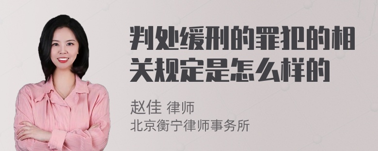 判处缓刑的罪犯的相关规定是怎么样的