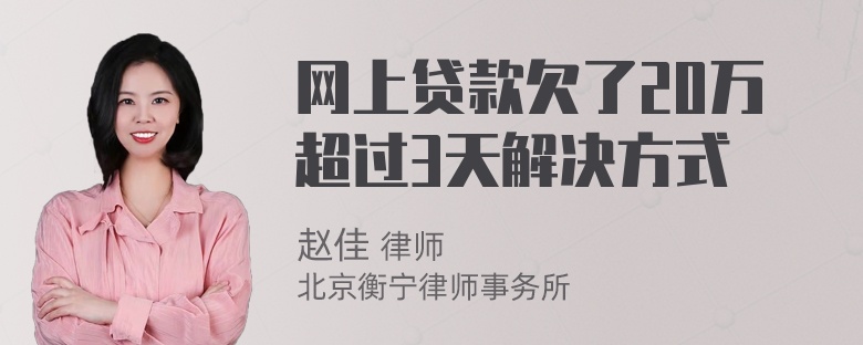 网上贷款欠了20万超过3天解决方式